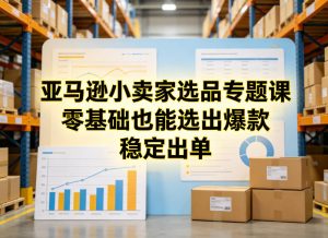 亚马逊小卖家选品专题课，零基础也能选出爆款，稳定出单-资源站