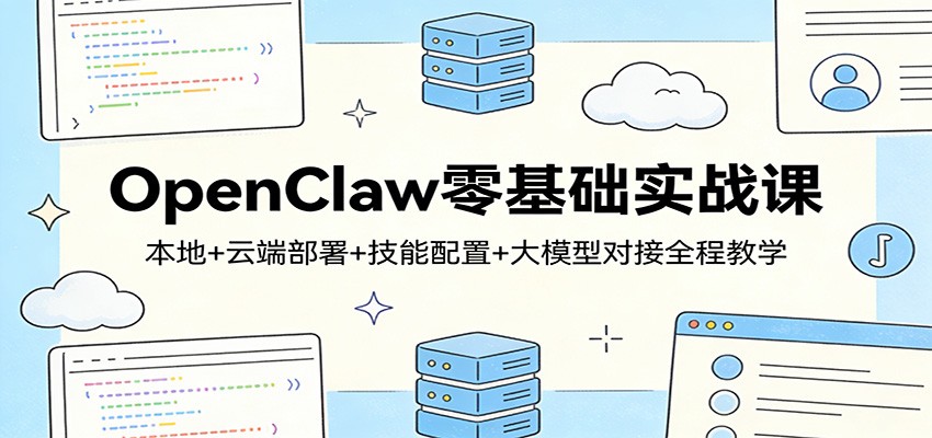 OpenClaw零基础实战课：本地+云端部署+技能配置+大模型对接全程教学-资源站