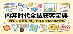 内容时代全域获客宝典：100+行业爆款分析，内部案例解锁引流密码-资源站