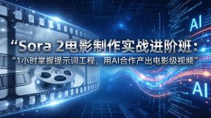 Sora 2电影制作实战进阶班：1小时掌握提示词工程，用AI合作产出电影级视频-资源站