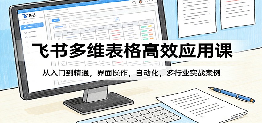 飞书多维表格高效应用课：从入门到精通，界面操作，自动化，多行业实战案例-资源站