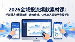 2026全域投流爆款素材课:千川乘方+爆款结构+逐帧分析,让电商人轻松学会投千川-资源站