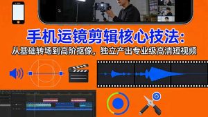 手机运镜 剪辑核心技法：从基础转场到高阶抠像，独立产出专业级高清短视频-资源站
