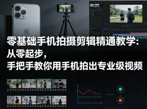 零基础手机拍摄剪辑精通教学：从零起步，手把手教你用手机拍出专业级视频-资源站