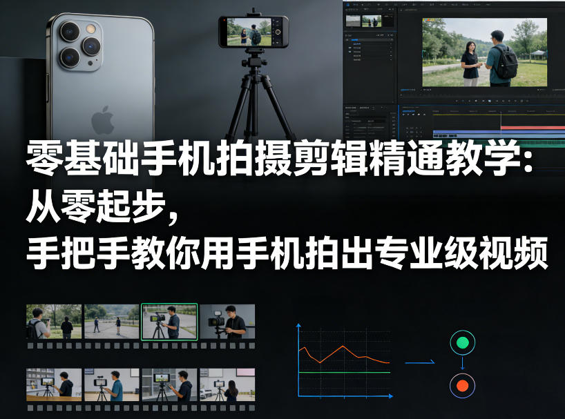 零基础手机拍摄剪辑精通教学：从零起步，手把手教你用手机拍出专业级视频-资源站