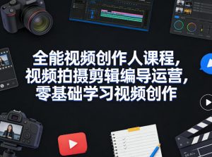 全能视频创作人课程，视频拍摄剪辑编导运营，零基础学习视频创作(更新2026年3月)-资源站