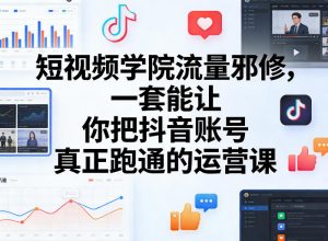 短视频学院流量邪修，一套能让你把抖音账号真正跑通的运营课-资源站