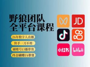 野狼团队2026新版全平台短视频带货教学，打开流量突破口，开始Ai带货(更新26年3月)-资源站
