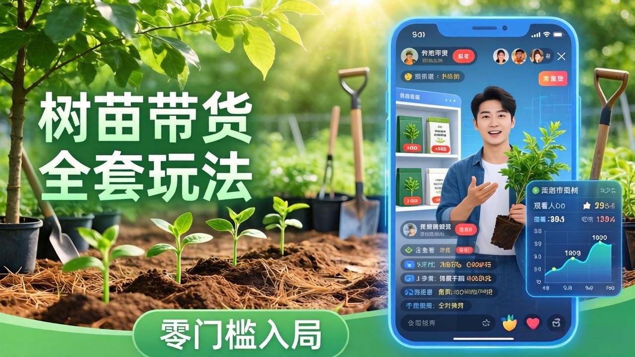 视频号AI树苗带货全套玩法：零门槛入局，掌握豆包、千问等AI工具制作树苗视频的全套流程-资源站
