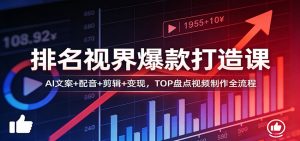 排名视界爆款打造课：AI文案+配音+剪辑+变现，TOP盘点视频制作全流程-资源站