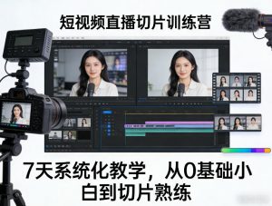 短视频直播切片训练营，7天系统化教学，从0基础小白到切片熟练-资源站
