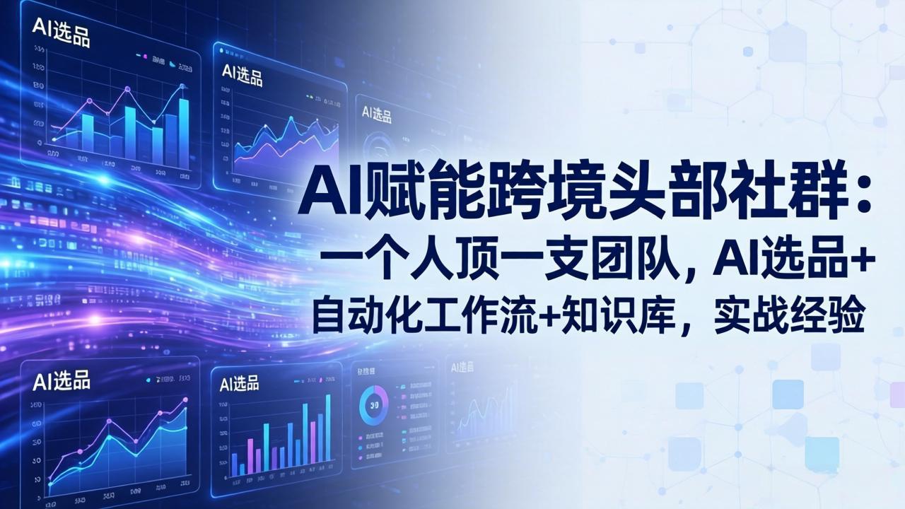 AI赋能跨境头部社群：一个人顶一支团队，AI选品+自动化工作流+知识库，实战经验-更新3月-资源站