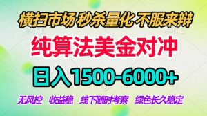 2026美金掘金新风口-纯算法对冲震撼上线！日入1500-6000+，长久合规稳健，轻松摆脱死工资-资源站