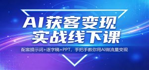 AI获客变现实战线下课：配套提示词+逐字稿+PPT，手把手教你用AI做流量变现-资源站