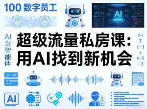 你的AI数字员工100个智能体，超级流量私房课，用AI找到新机会-资源站