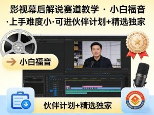 某大佬的影视幕后解说赛道教学，小白福音，上手难度小，可进伙伴计划+精选独家-资源站