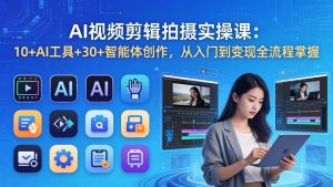 AI 视频剪辑拍摄实操课：10+AI工具+30+智能体创作，从入门到变现全流程掌握-资源站