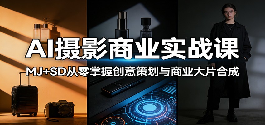 AI摄影商业实战课：MJ+SD从零掌握创意策划与商业大片合成-资源站