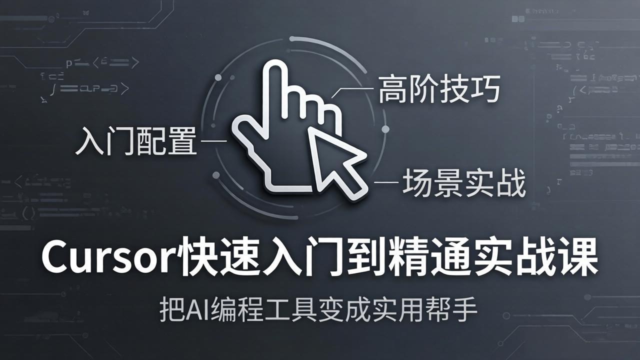 Cursor快速入门到精通实战课：入门配置+高阶技巧+场景实战，把AI编程工具变成实用帮手-资源站