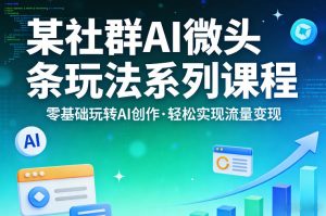 某社群的AI微头条玩法系列课程，零基础玩转AI创作，轻松实现流量变现-资源站