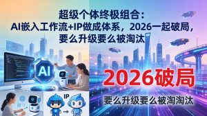 超级个体终极组合：AI嵌入工作流+IP做成体系，2026一起破局，要么升级要么被淘汰-资源站