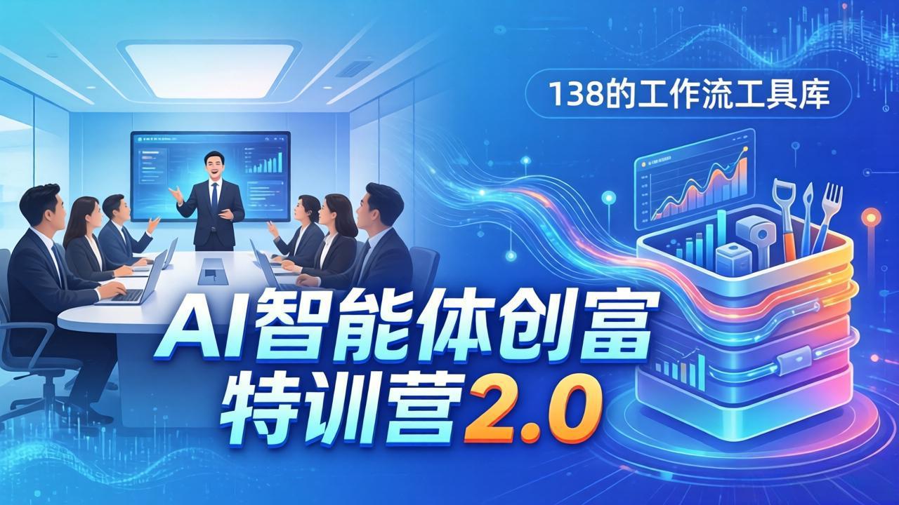 AI智能体创富训练营2.0：3天闭门直播+视频课+工具库，从0到1搭建智能体附138个工作流-资源站