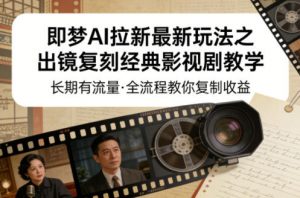 即梦AI拉新最新玩法之出镜复刻经典影视剧教学，长期有流量，全流程教你复制收益-资源站