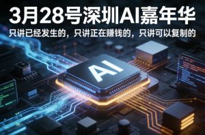 3月28号深圳AI嘉年华,只讲已经发生的,只讲正在賺钱的,只讲可以复制的-资源站