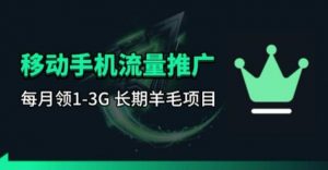 手机流量领取推广_每月一轮，刚需类的长期项目-资源站