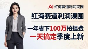 服装老板AI模特图课：一年省下100万拍摄费，一天搞定季度上新，红海赛道利润突围-资源站