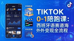 TIKTOK 0-1 陪跑课：从环境搭建到刷对标剪辑，西班牙语赛道海外变现全流程-资源站