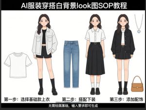 AI服装穿搭白背景look图SOP教程，不用会画画，提几句具体要求，AI就能还你一个奇迹-资源站