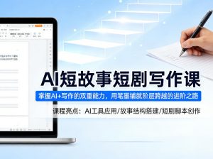 AI短故事短剧写作课,掌握AI+写作的双重能力,用笔墨铺就阶层跨越的进阶之路-资源站