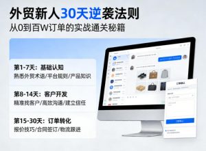 外贸新人30天逆袭法则，教你从0到百W订单的实战通关秘籍-资源站