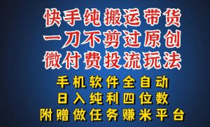 最新黑科技快手搬运带货方法，手机就能操作，轻松带你日入四位数【揭秘】-资源站