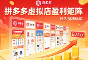 实测可落地!拼多多虚拟店长久盈利玩法,矩阵放大收益,日入1k+不难【揭秘】-资源站
