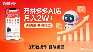 开一家拼多多AI店,月入2W+,无脑赚,告别打工,附SOP手册-资源站