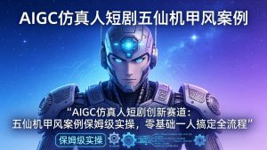 AIGC仿真人短剧创新赛道:五仙机甲风案例保姆级实操,零基础一人搞定全流程-资源站