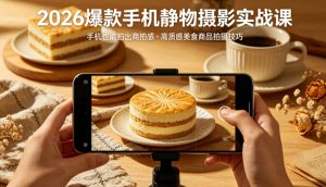 2026爆款手机静物摄影实战课，手机也能拍出商拍感，学会拍出高质感美食商品-资源站