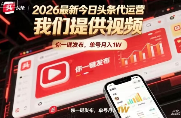 今日头条躺賺模式，你9我1，操作简单，一键发布，单机日入数百，长期合作【揭秘】-资源站