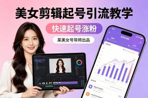 某美女号导师出品：美女剪辑起号引流教学，快速起号涨粉-资源站
