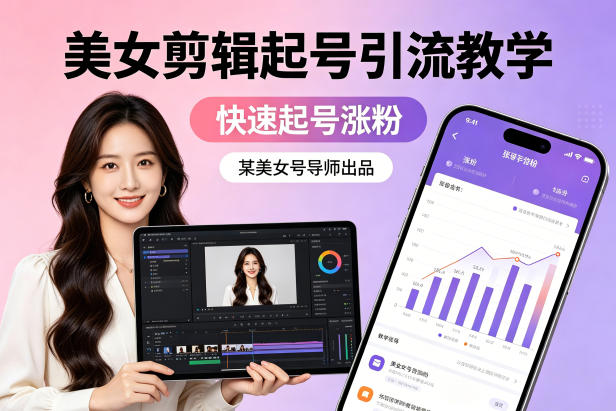 某美女号导师出品：美女剪辑起号引流教学，快速起号涨粉-资源站