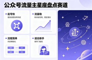 公众号流量主之星座盘点赛道，起号快+流量稳，流程简单，适合新手操作-资源站