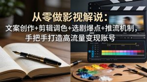 从零做影视解说:文案创作+剪辑调色+选剧爆点+推流机制,手把手打造高流量变现账号-资源站