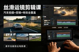 大叔丝滑运镜剪辑课，汽车拍摄+剪辑+特效全覆盖，新手也能拍出电影感-资源站