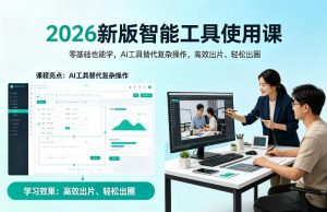 2026新版智能工具使用课，零基础也能学，用AI工具替代复杂操作，高效出片、轻松出圈-资源站