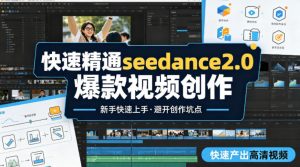 快速精通seedance2.0爆款视频创作，快速产出高清视频，避开大量创作坑点，新手也能快速上手-资源站