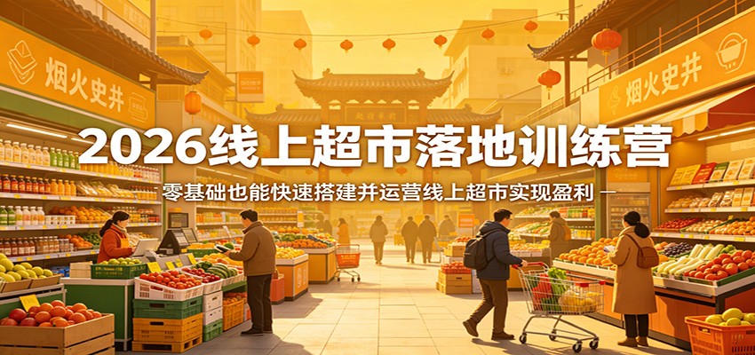 2026线上超市落地训练营，零基础也能快速搭建并运营线上超市实现盈利-资源站