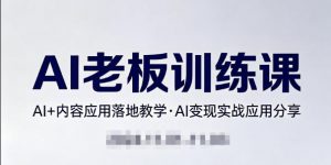 内容AI老板训练课，AI+内容应用落地教学，AI变现的实战应用分享-资源站
