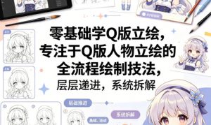 零基础学Q版立绘，专注于Q版人物立绘的全流程绘制技法，层层递进，系统拆解-资源站